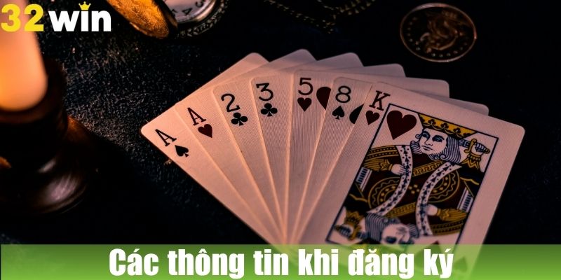 Các thông tin cần khi đăng ký tài khoản 